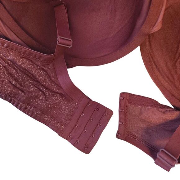 Cacique Sparkly Burgundy Lighly Lined Full Coverage Bra Size 42DDD (42F) - Picture 7 of 11